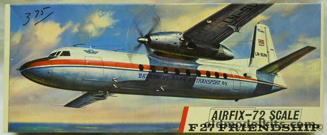 Airfix 1/72 Fokker F-27 Friendship - Third Logo Issue (F27), 583 plastic model kit